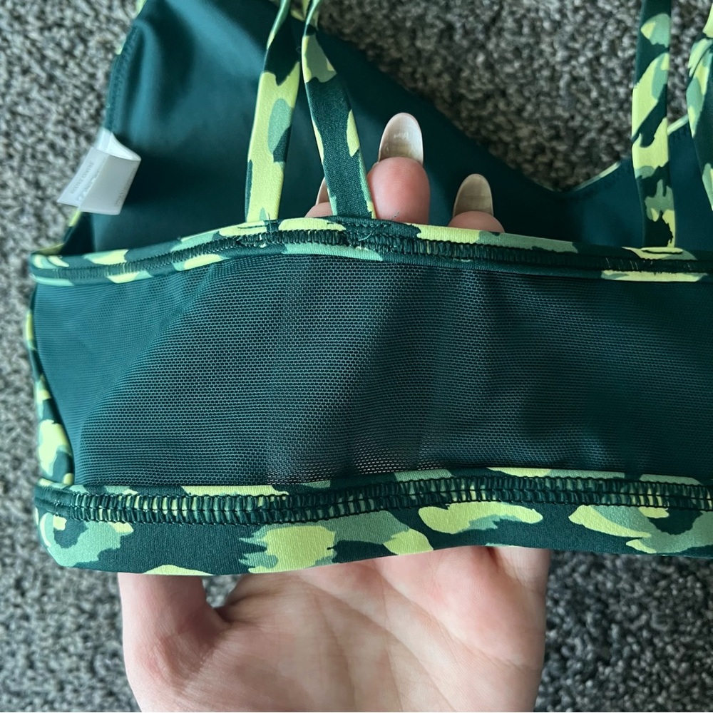 OFFLINE by Aerie Green Neon Leopard Sports Bra - Picture 3 of 6